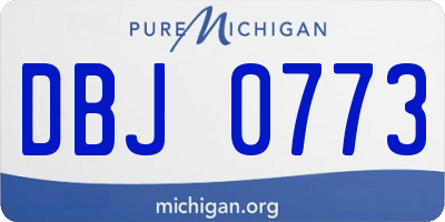 MI license plate DBJ0773