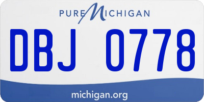 MI license plate DBJ0778