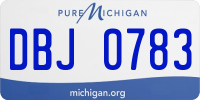 MI license plate DBJ0783