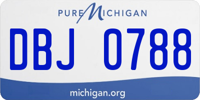 MI license plate DBJ0788