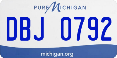 MI license plate DBJ0792