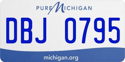 MI license plate DBJ0795