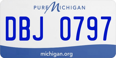 MI license plate DBJ0797