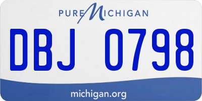 MI license plate DBJ0798