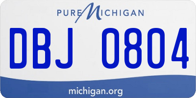 MI license plate DBJ0804