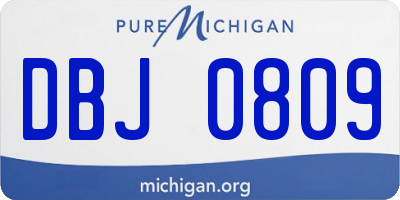 MI license plate DBJ0809