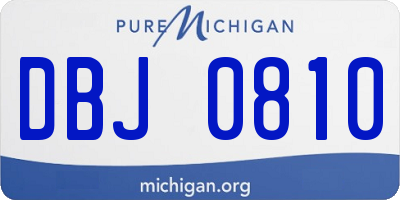 MI license plate DBJ0810