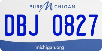 MI license plate DBJ0827