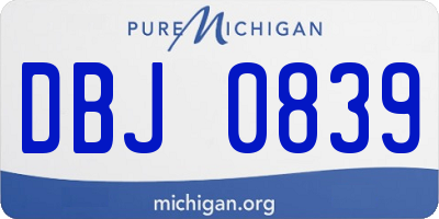 MI license plate DBJ0839