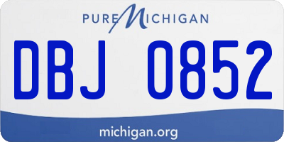 MI license plate DBJ0852