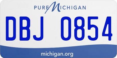 MI license plate DBJ0854