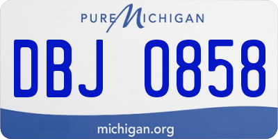 MI license plate DBJ0858