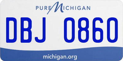 MI license plate DBJ0860