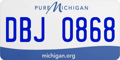 MI license plate DBJ0868