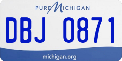 MI license plate DBJ0871