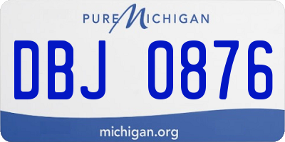 MI license plate DBJ0876