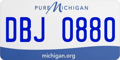 MI license plate DBJ0880