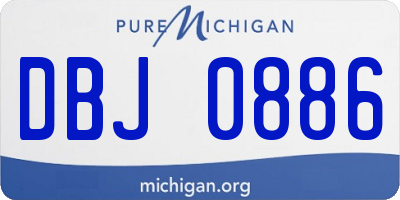 MI license plate DBJ0886