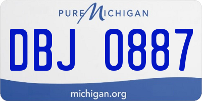 MI license plate DBJ0887