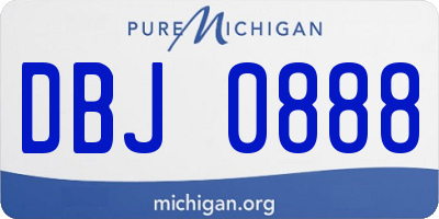 MI license plate DBJ0888
