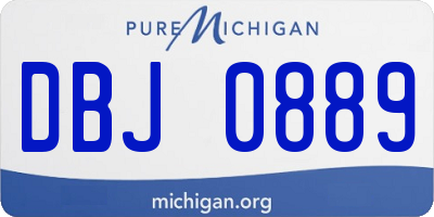 MI license plate DBJ0889