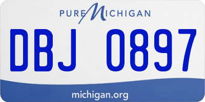 MI license plate DBJ0897