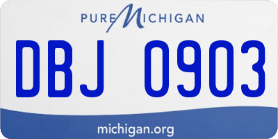 MI license plate DBJ0903