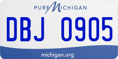 MI license plate DBJ0905