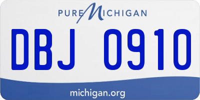 MI license plate DBJ0910