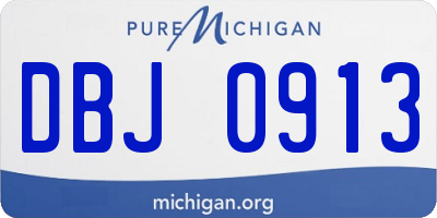 MI license plate DBJ0913