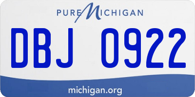 MI license plate DBJ0922