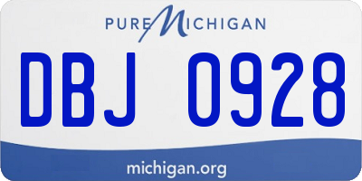 MI license plate DBJ0928