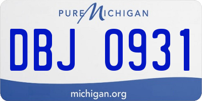 MI license plate DBJ0931