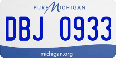 MI license plate DBJ0933
