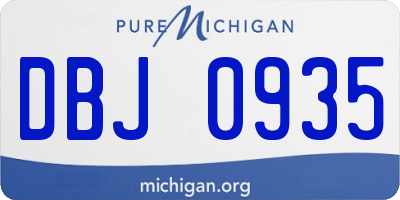 MI license plate DBJ0935