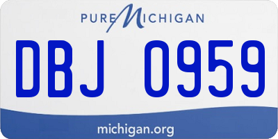 MI license plate DBJ0959