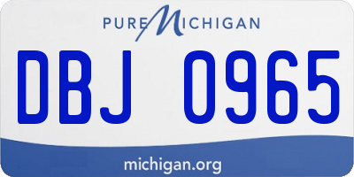 MI license plate DBJ0965