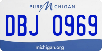 MI license plate DBJ0969
