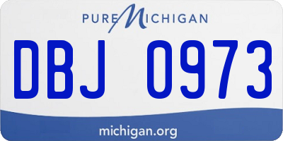 MI license plate DBJ0973