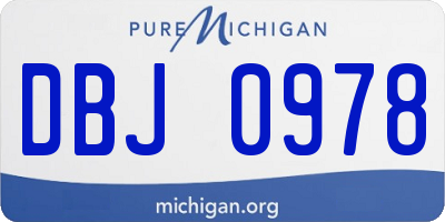 MI license plate DBJ0978