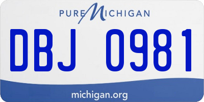 MI license plate DBJ0981