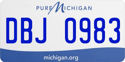 MI license plate DBJ0983