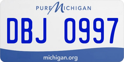 MI license plate DBJ0997