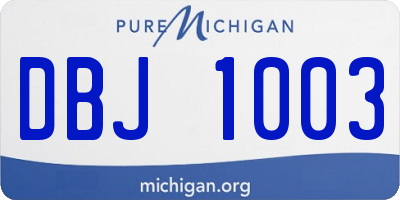 MI license plate DBJ1003