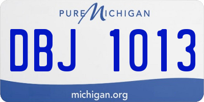 MI license plate DBJ1013