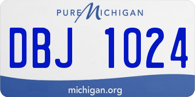 MI license plate DBJ1024