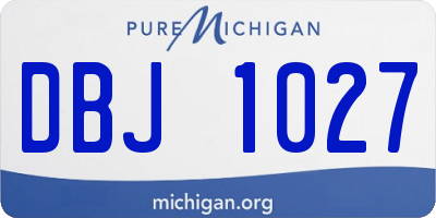 MI license plate DBJ1027
