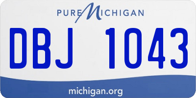 MI license plate DBJ1043