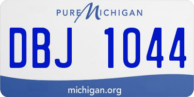 MI license plate DBJ1044
