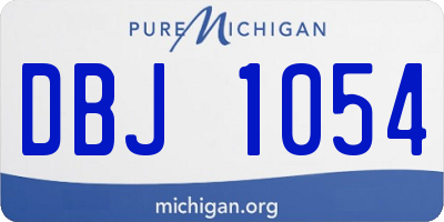 MI license plate DBJ1054